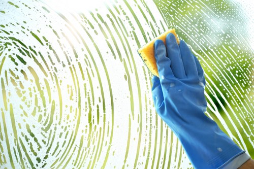 Professional oven cleaner working in a Sutton home kitchen