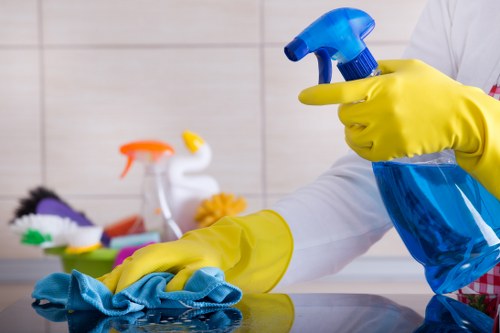 Sutton Cleaners team preparing cleaning equipment safely
