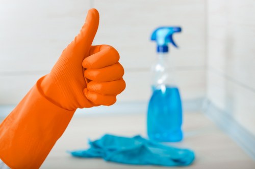 Hard floor cleaning equipment being used in Sutton