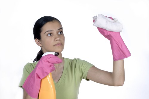 Professional carpet cleaner assessing flooring in Sutton